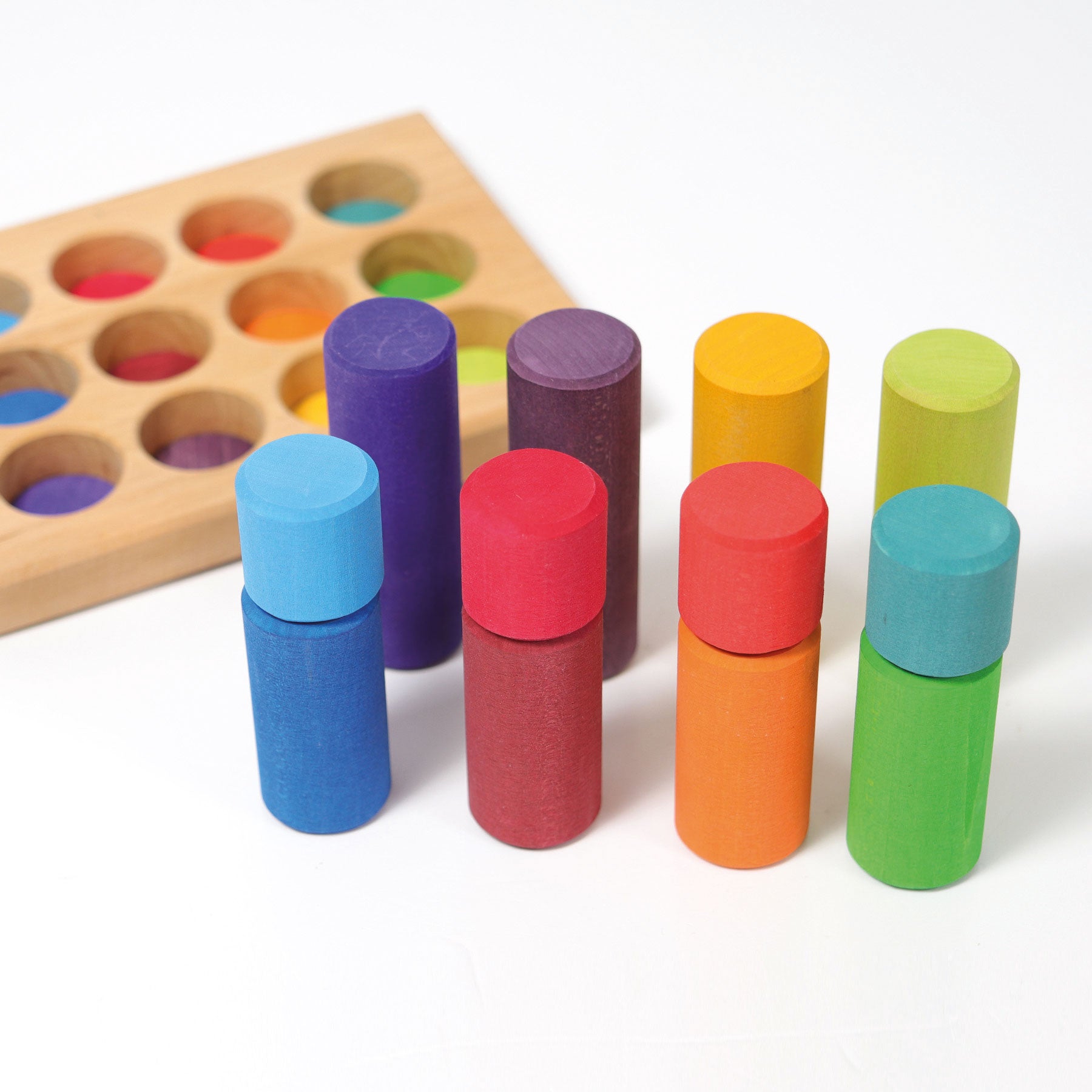 Grimm's Stacking Game Small Rainbow Rollers - Bueno Blocks