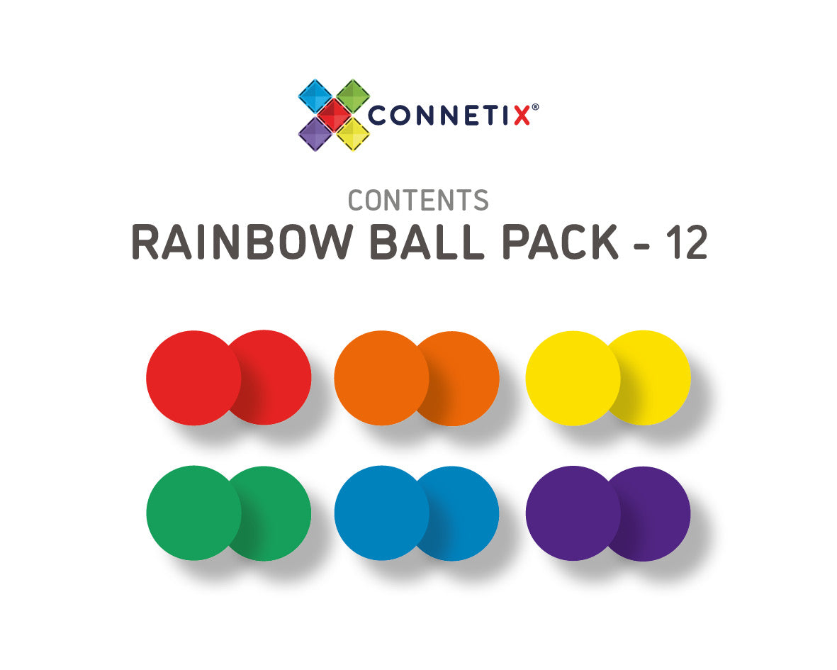 Connetix Tiles 12 Rainbow Replacement Ball Pack