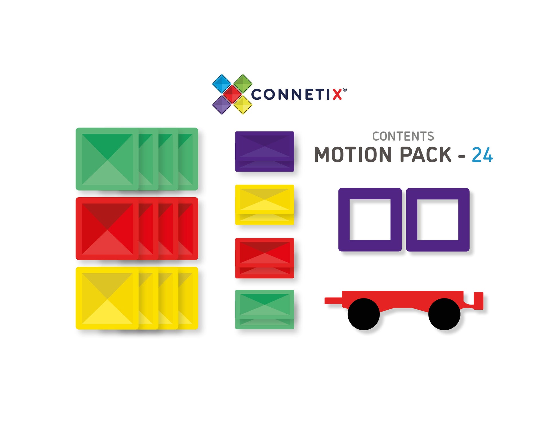 Connetix Tiles 24 Pieces Motion Pack - Bueno Blocks