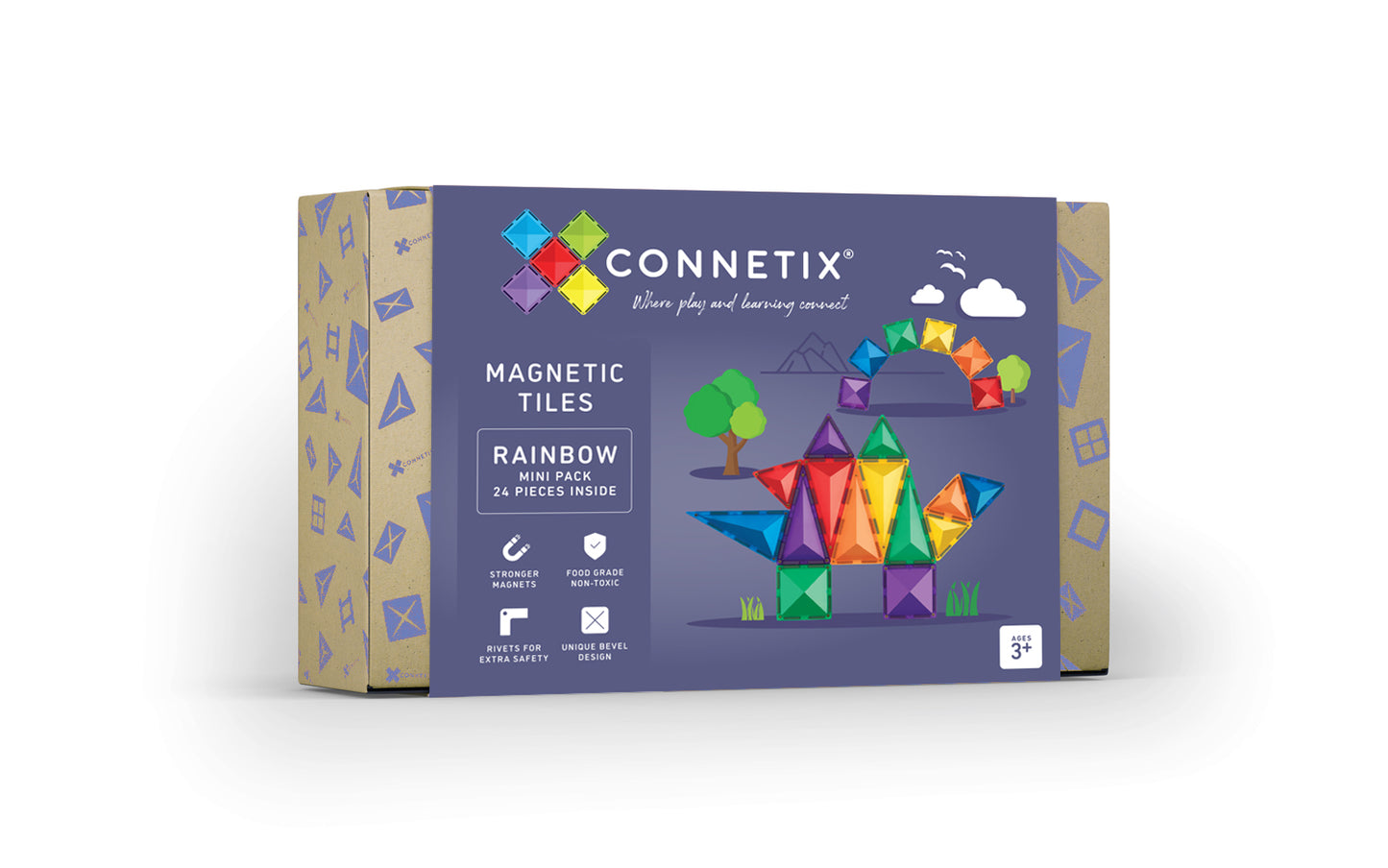 Connetix Tiles 24 Pieces Rainbow Mini Pack