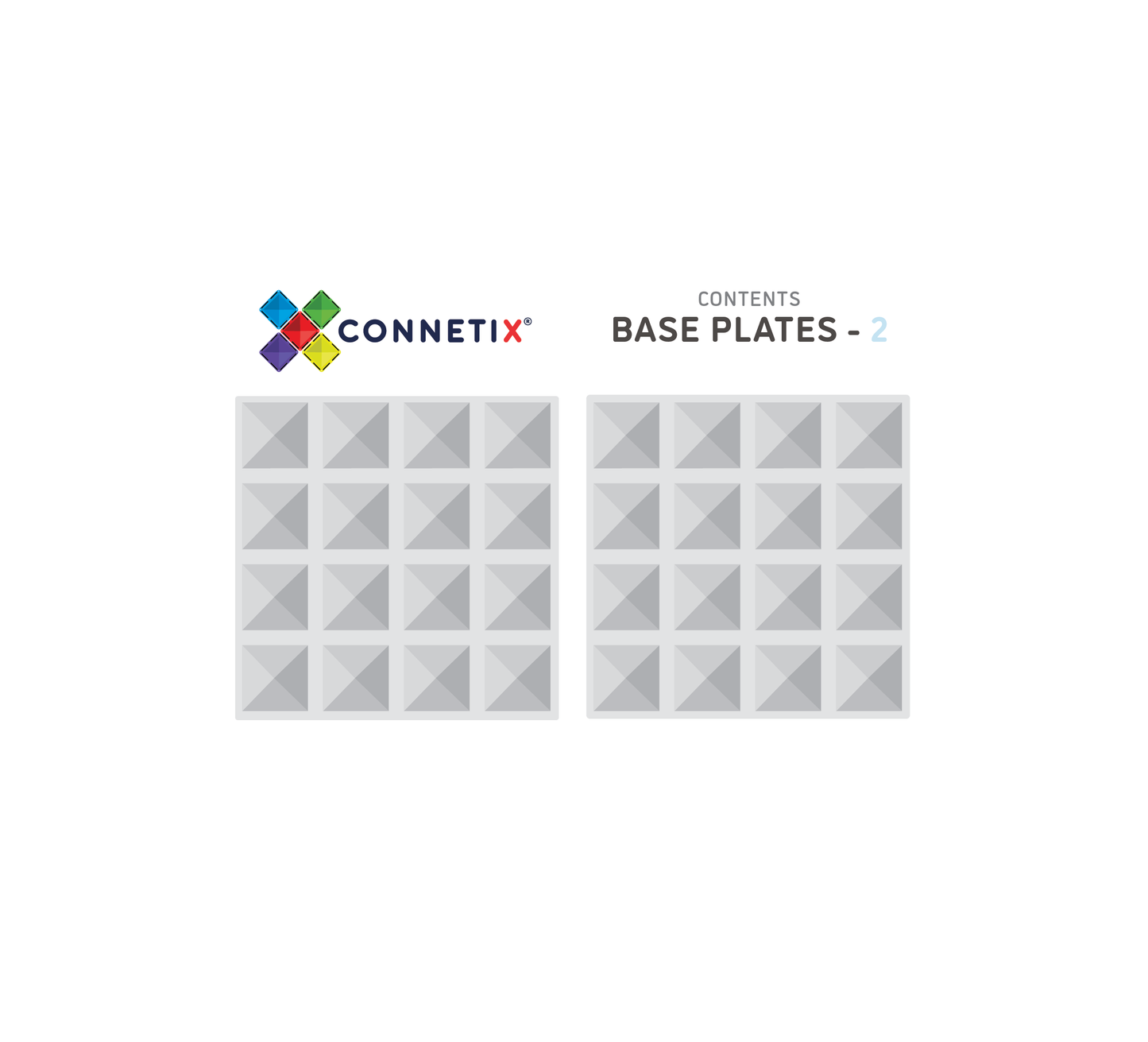 Connetix Tiles 2 Piece Clear Base Plate Pack