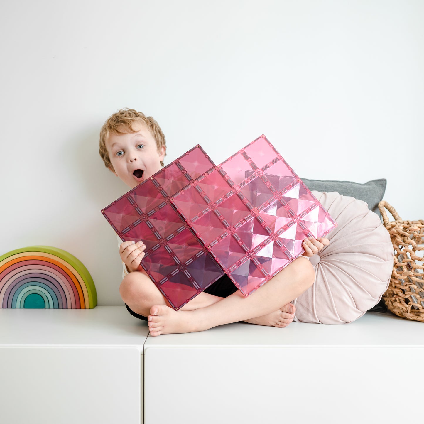 Connetix Tiles 2 Piece Base Plate Pink & Berry Pack
