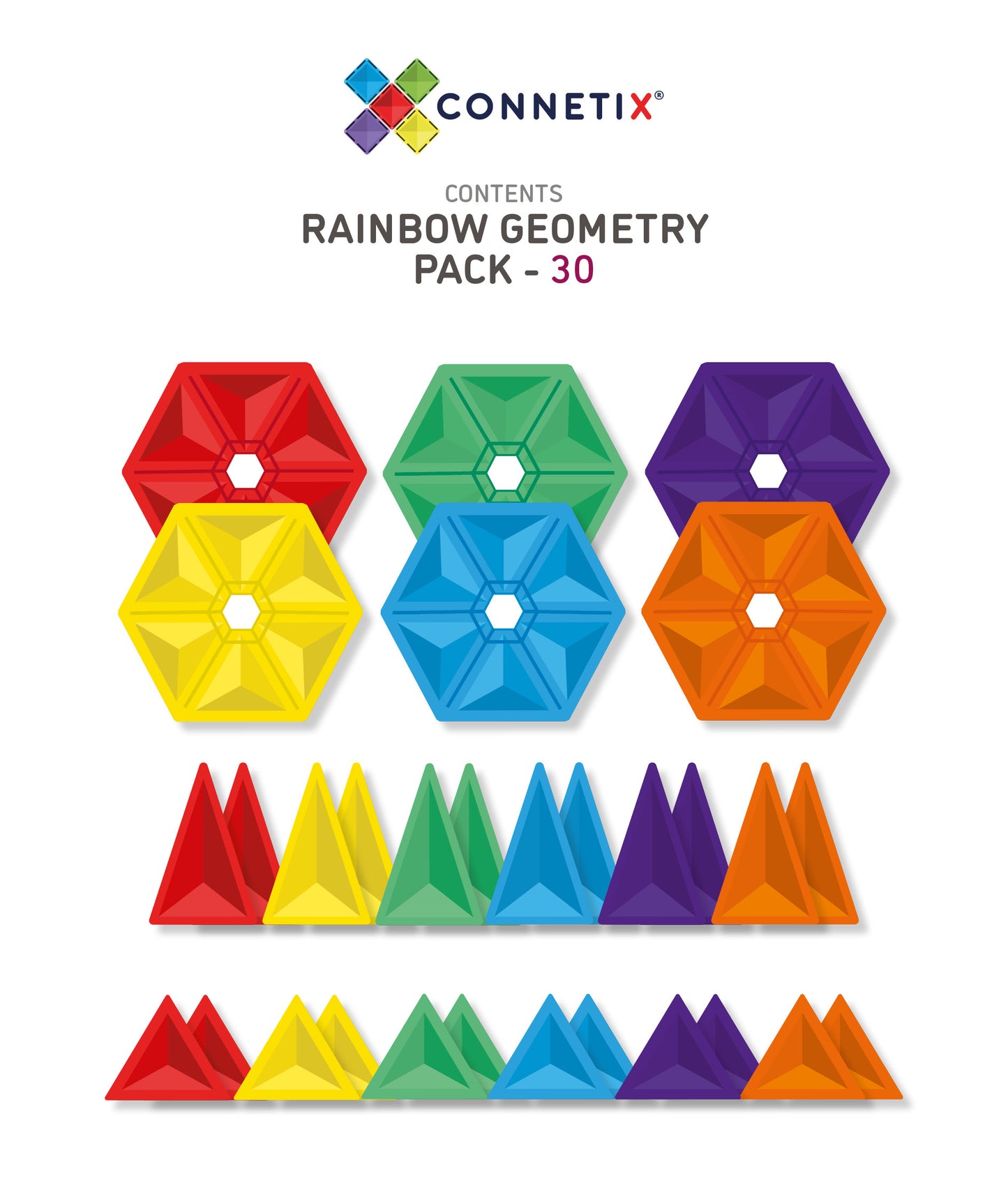 Connetix Tiles 30 Pieces Geometry Pack