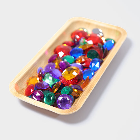 Grimm's 100 Small Acrylic Glitter Stones - Bueno Blocks