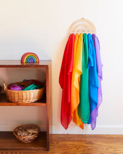 Sarah's Silks Rainbow Playsilk Display