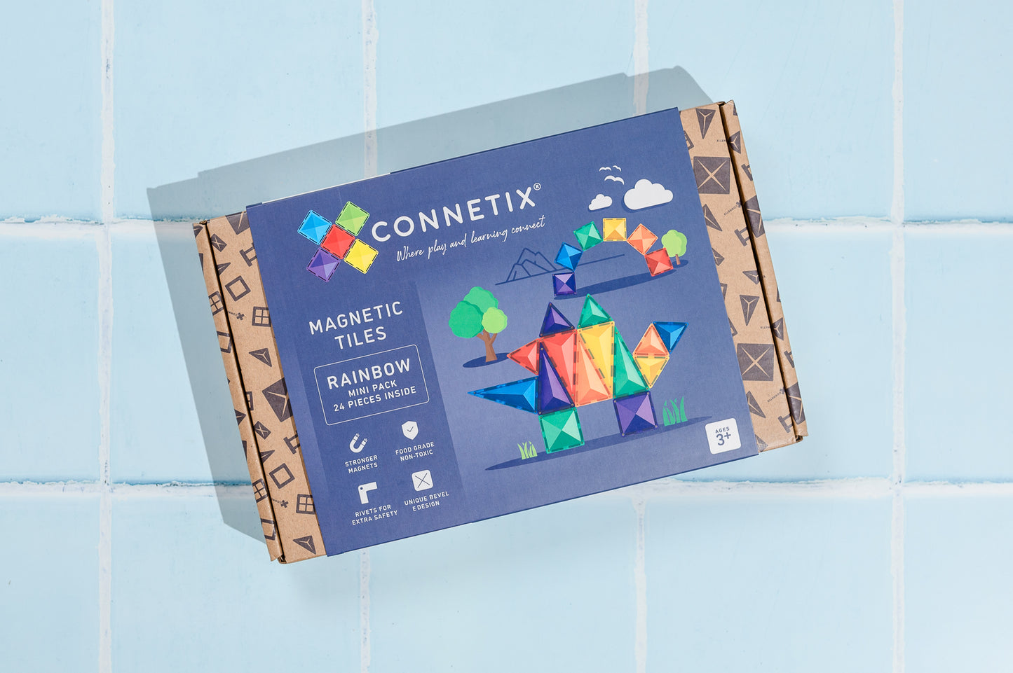 Connetix Tiles 24 Pieces Rainbow Mini Pack