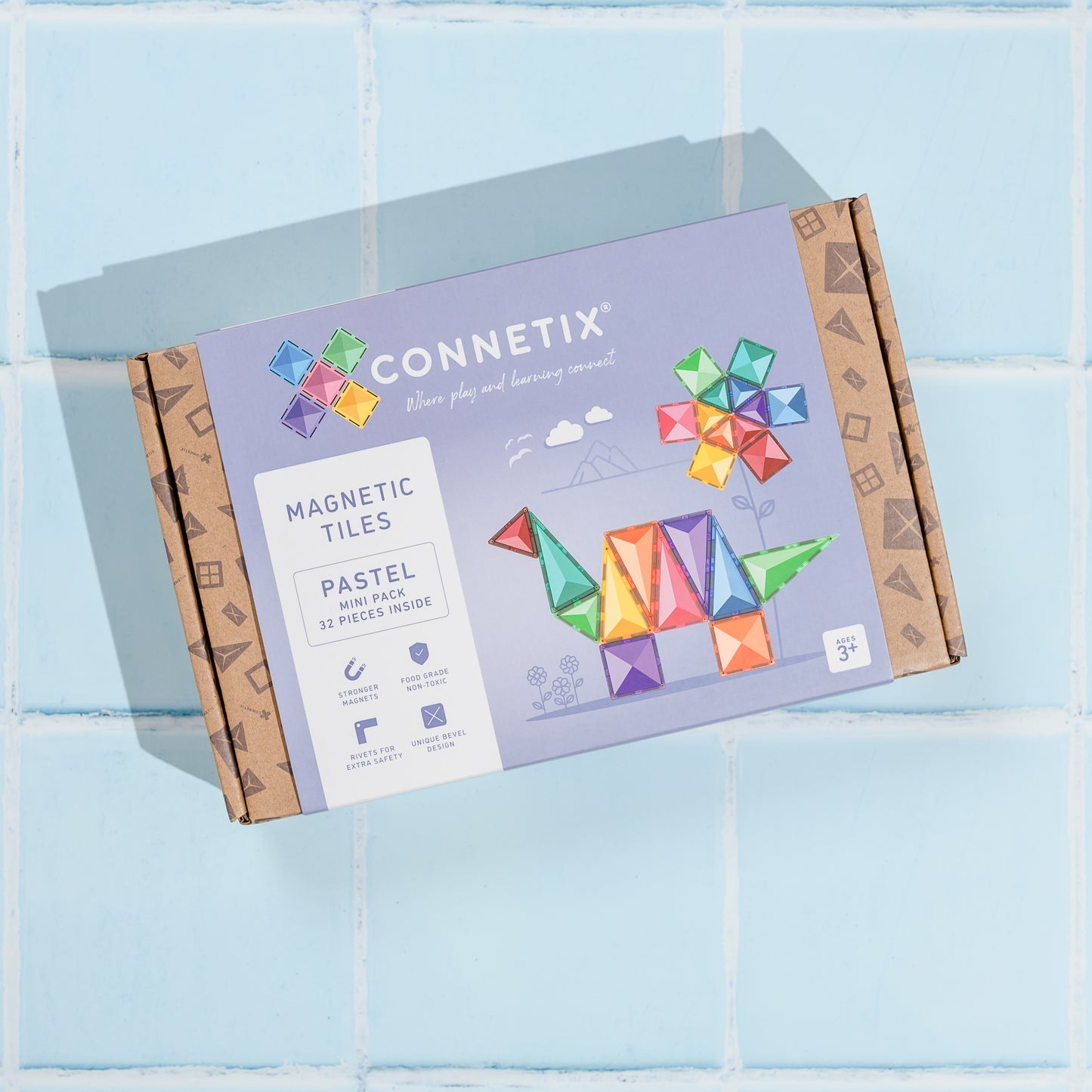 Connetix Tiles 32 Pieces Pastel Mini Pack
